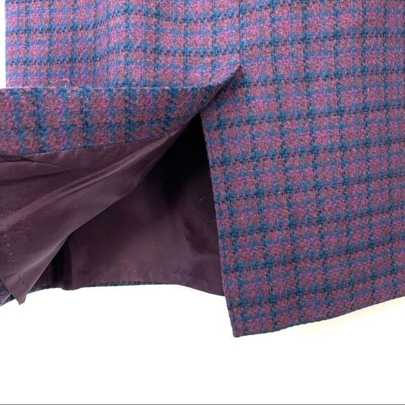 Vintage wool size 12 Pendleton Purple Plaid Midi Skirt - Picture 9 of 12